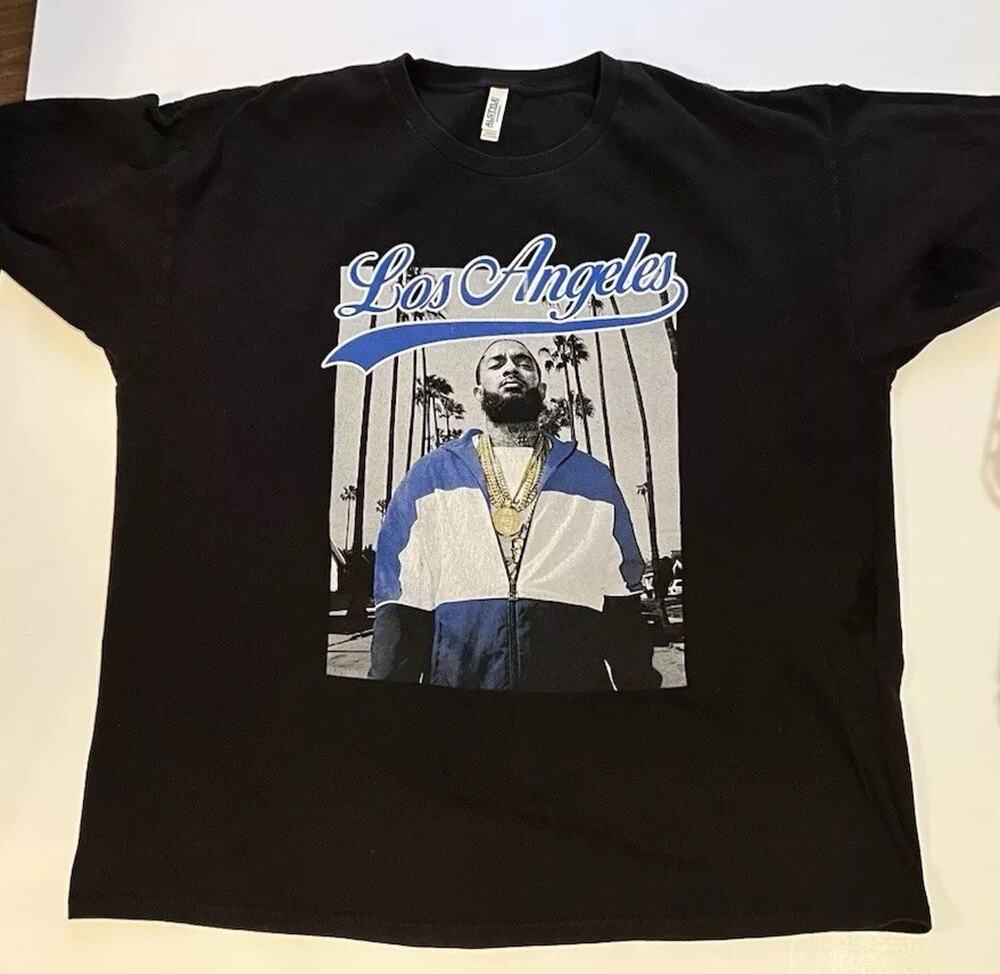 Nipsey Hussle Los Angeles Shirt Adult 2XL Black Hip Hop Rap Graphic Mens
